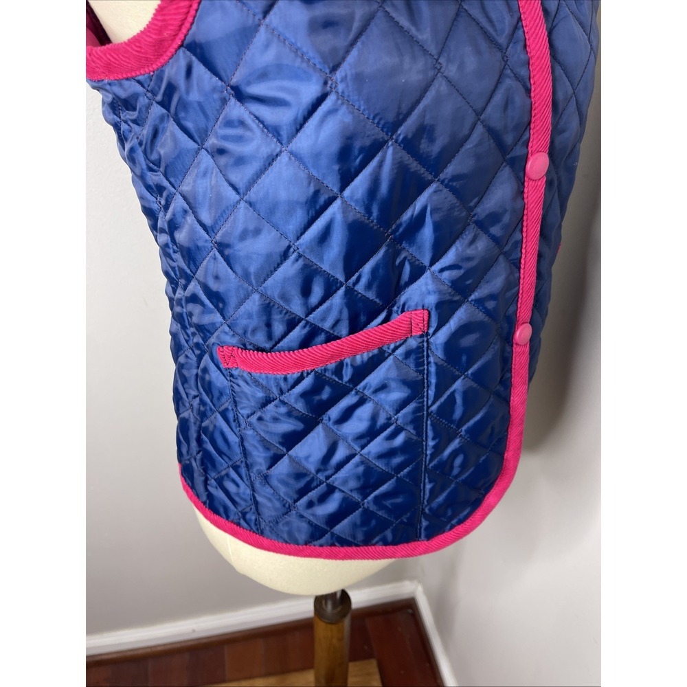 Womens Lavenham Liberty Fabric Blue Quilted Hooded Vest UK‎ 12 US 38 - Picture 5 of 9
